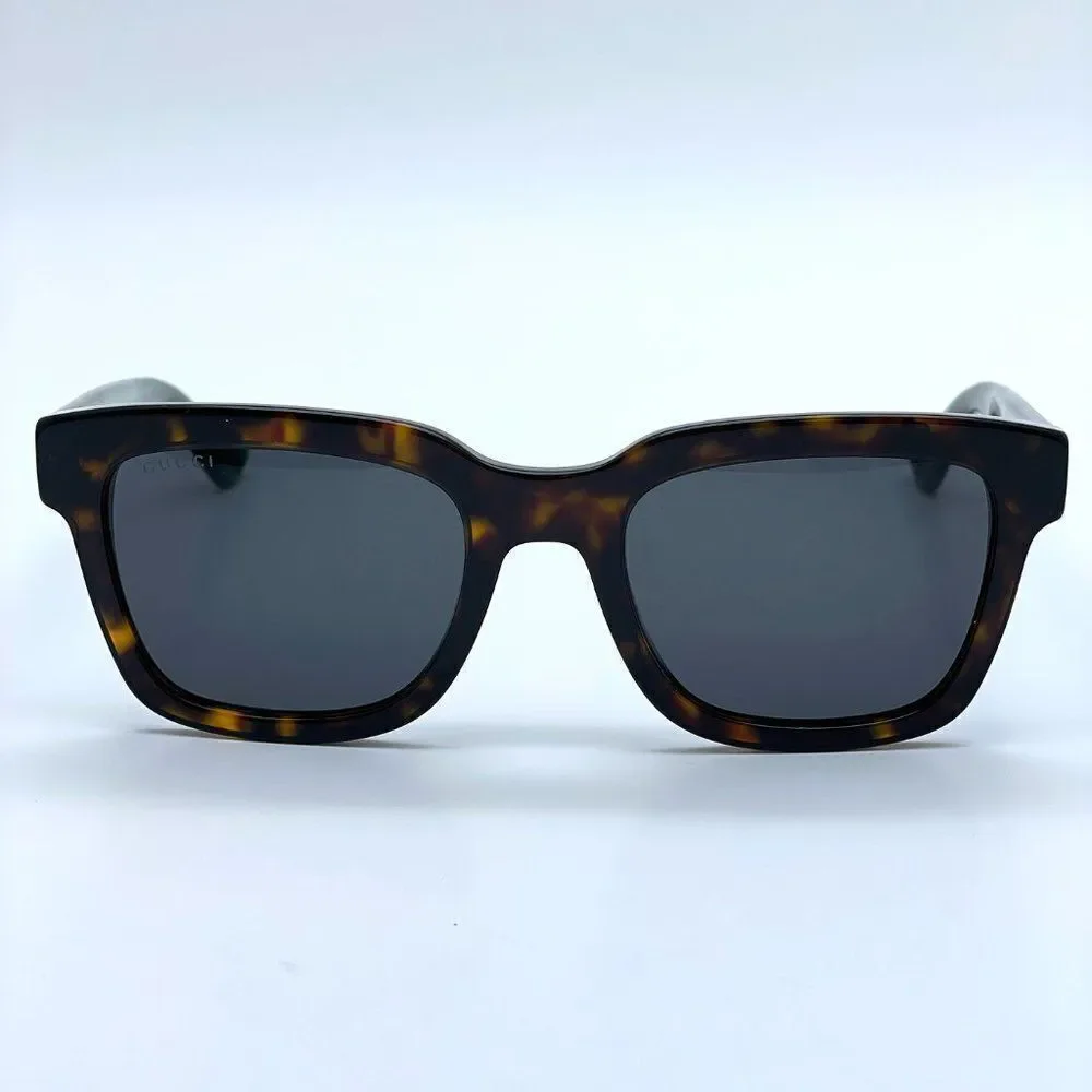 NEW GUCCI GG0001SN 003 Havana Colorful Gray Square Unisex Sunglasses